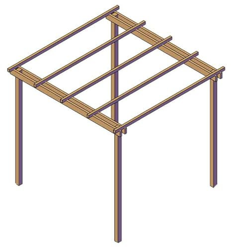 Pergola für den Garten, 3 x 3 m, freistehend, aus imprägniertem Kiefernholz, Klasse 4, einfache Montage (3 x 3 Meter)