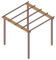 Pergola für den Garten, 3 x 3 m, freistehend, aus imprägniertem Kiefernholz, Klasse 4, einfache Montage (3 x 3 Meter)