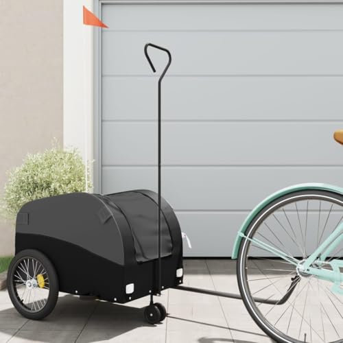 ZEYUAN Fahrradanhänger Schwarz 30 kg Eisen, Fahrrad Anhänger, Lastenanhänger, Handwagen, Fahrrad-lastenanhänger, Lastenfahrrad - 94143
