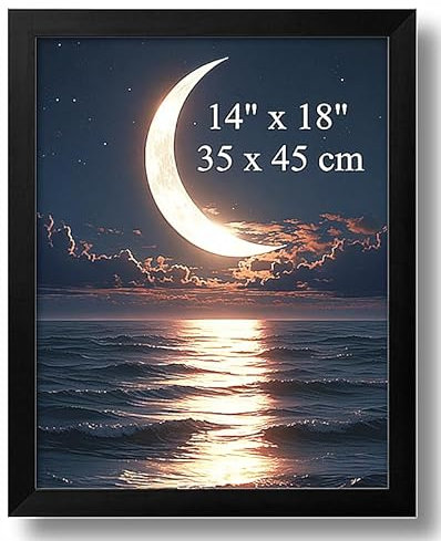 Aeadar Cornice portafoto in legno massello, 35,6 x 45,7 cm, per foto, dipinti a olio e tela, stile art deco, 1 confezione