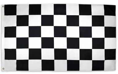 KGDUYC 1PCS Drapeau Damier 150 x 90 cm Blanc et Noir avec 2 œillets Métalliques Fanion Drapeaux de Course Tissue Drapeau F1 Parfait pour Les Festivals Manif Decoration Extérieur