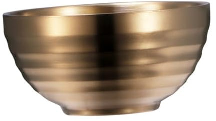 MAGICLULU Tazón De Acero Inoxidable 304 Doble Capa 11cm Dorado Tazón Para Sopa y Arroz Vajilla De Cocina Resistente Adecuado Para Niños y Uso Doméstico Cuenco Para Servir Comida