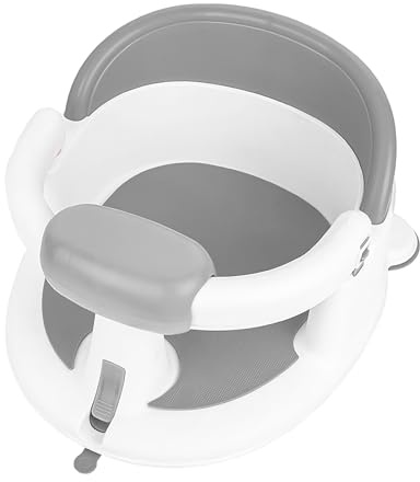 Seggiolino da bagno per neonato, per vasca da bagno con ventose, design non-bambini, sedia da doccia rimovibile con cuscinetto antiscivolo per bambini dai 6 ai 24 mesi