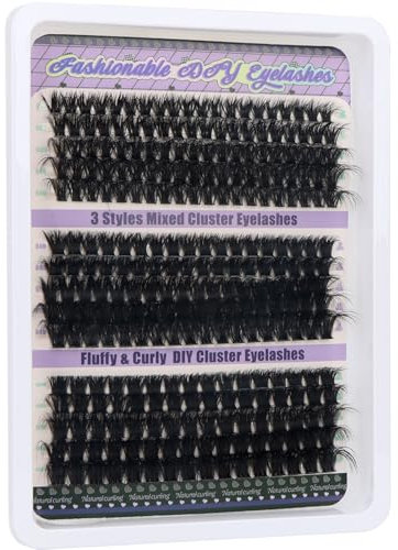 OWill 270 Pezzi Ciglia Finte Ciuffetti Extension Ciglia D Curl 10-18mm 60+80+100D Ciglia Finte Naturali Kit Extension Ciglia Fai da Te per Principianti