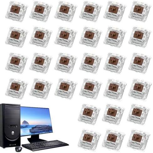 Eje de repuesto de teclado mecánico, eje de repuesto de interruptores mecánicos, 30 piezas, 1 juego de interruptores de eje cruzado, para escribir, larga duración