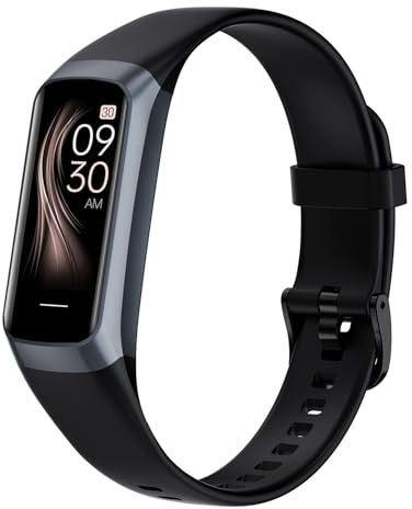 Fitness Tracker with 24/7 Heart Rate Blood Oxygen Sleep Monitor,Activity Tracker with 1.1 AMOLED Touch Color Screen, Multiple Sport Modes Step Counter,IP68 Waterproof for Women Men (Dark Black)