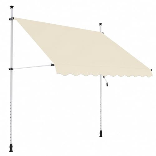 Paluplus Tenda da Sole a Morsetto Autoportante Beige, Misura 300x300 cm, Struttura Regolabile in altezza, Montaggio Senza Fori e Viti, Telo Resistente 280 g/m², per Balcone e Terrazzo -6202F -12,7