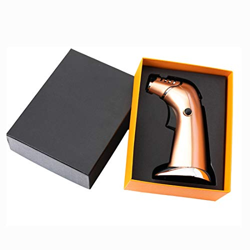 Gmjay Flamme Réglable D'allumeur de Cuisine de Butane de Chalumeau de Coup Approprié Au Barbecue/Extérieur/Soudure,Gold