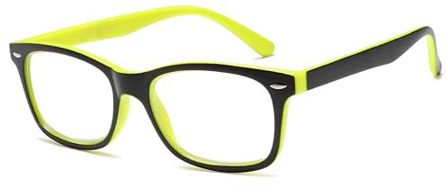 NEW VISION Occhiali da Lettura Uomo, Occhiali da Vista Uomo Bicolore Fashion, UV400 Occhiali Lettura per Uomo Donna, NV056(+1.00,giallo)