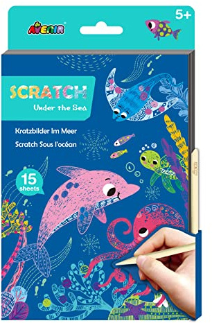 Avenir | A5 Scratch Book | Under The Sea | Scratch Fun DIY Craft Activity for Ages 6+