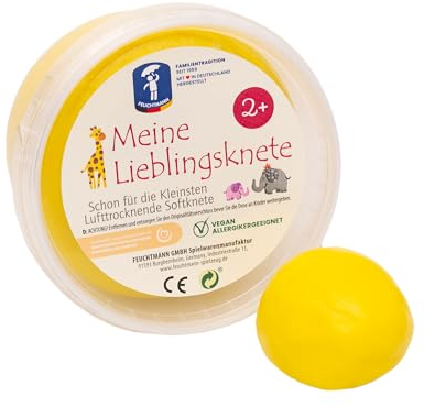 Feuchtmann MEINE LIEBLINGSKNETE Edu Edition 500g Kinderknete Gelb, glutenfreie Spielknete vegan, ungiftige Knete, Modelliermasse lufttrocknend