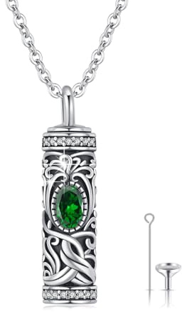XIXLES urnkedjor med livsträd för aska, 925 sterlingsilver, livets träd-askhänge, minnessmycken, presenter till kvinnor och män