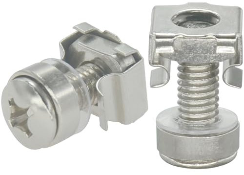 40 Sets M6 Mount Cage Nuts screws,Rack Mounting Bolts for Server Cabinet (Silver)