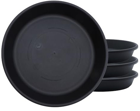 The HC Companies SLI08000G18T056LREFS - Sottovaso Rotondo Classico, in plastica, 20,3 cm, Colore: Nero