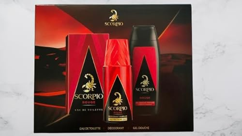 Coffret Cadeau Homme Scorpio - Eau de Toilette 75ml, Gel Douche 250ml, Déodorant 150ml