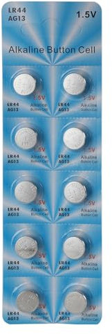 Lot de 10 piles bouton AG13 LR44 A76 357 357A LR1154 SR1154 SR44 1,5 V pour appareils électroniques