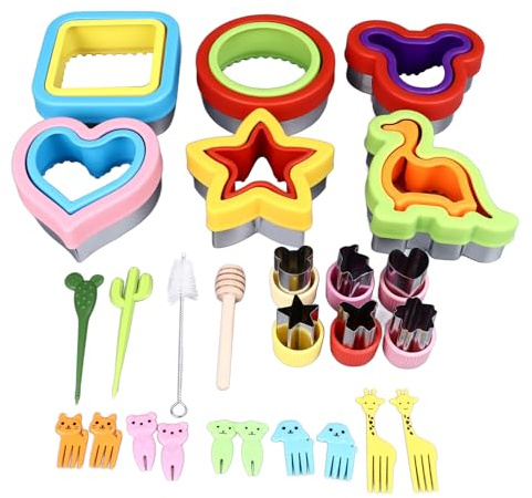 Cortador de Sándwiches de 26pcs y Sellador, Sándwiches Inadecuables Fabricante de Sándwiches de Acero Inoxidable para Galletas para Galletas, Formas de Fruta de Vegetales, con