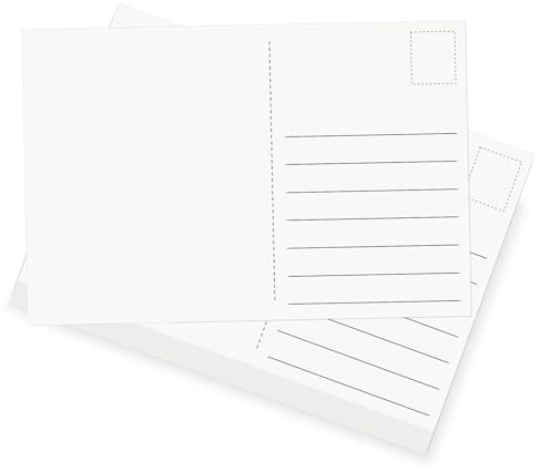 OFFCUP Postcard Paper Cardstock, 54pcs Blank Message Paper, 250gsm 10 * 15cm White Lined Post Cards (Both Sides Blank) Index Cards Set Blank for DIY, Printable Postcards Set, Right Angle