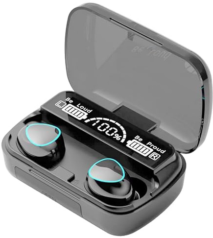 Cuffie stereo senza fili Bluetooth 5.0 Sport intrauricolari per cellulare tv console sport escursionismo campeggio e ricarica telefono cellulare con cavo di ricarica tipo C incluso 51CH029