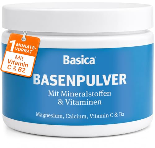 Basica® Trink-Basenpulver mit Mineralstoffen und Vitaminen | Orangengeschmack | Basenpulver zur Unterstützung des Säure-Basen-Haushalts | 300 g Dose | vegan & ohne Zucker