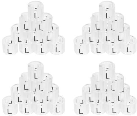 TEMPNAP 100 St Plastklämmor för Klädstorlekar Transparenta Klädtaggar med Svart Text Skrivbara Storleksmarkörer för Klädställ Praktiska Etikettklämmor för och Lagerorganisation