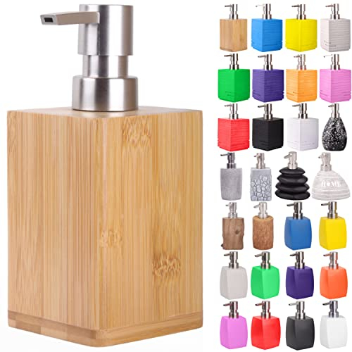 Seifenspender | viele schöne Seifenspender zur Auswahl | modernes, stylisches Design | Blickfang für jedes Badezimmer (Bambus)