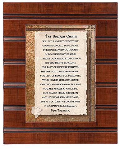 Elanze Designs The Broken Chain Ron Tranmer Bereavement Woodgrain 8 x 10 Beaded Board Picture Frame Plaque