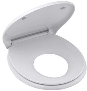 Grünblatt Abattant de WC haut de gamme en duroplast pour les familles avec enfants, abaissement automatique, lunette de toilette amovible pour le nettoyage (forme O grand siège pour enfant).