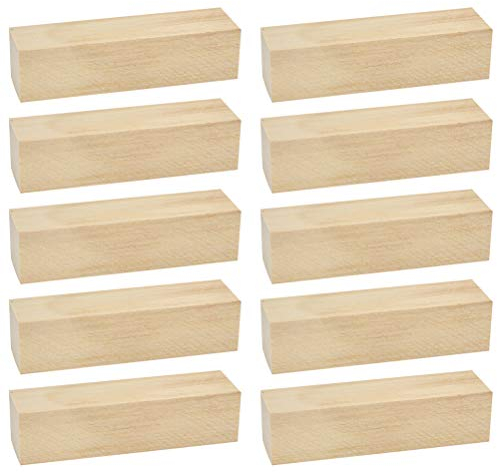 10Pcs Basswood Whittlers Carving Blocks, Wood Carving Kit, Unfinished Wood Blocks for Wood Carving, Hobby Kit for Adults