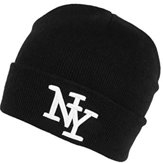 Hip Hop Honour New York - Gorro de lana de moda y cálida (Nueva York, talla única, color negro y blanco