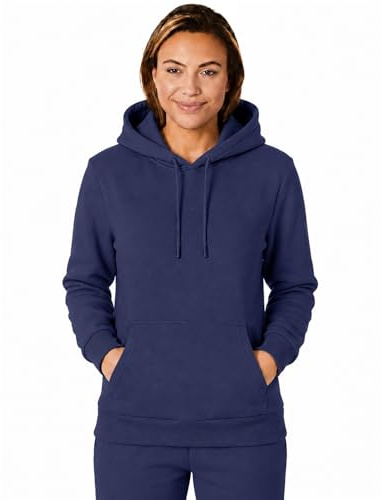Light & Shade Sudadera Mujer con Capucha Fleece – Hoodie Pullover con Bolsillo y Cordón, Sudadera Suave para Gym Fitness Loungewear y Uso Diario (Azul Marino, M)