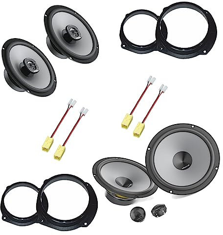 Superauto hi-fi Kit 6 Casse 165 mm Compatibile con Lancia Delta Con Adattatori Altoparlanti Hertz ANTERIORE e POSTERIORE