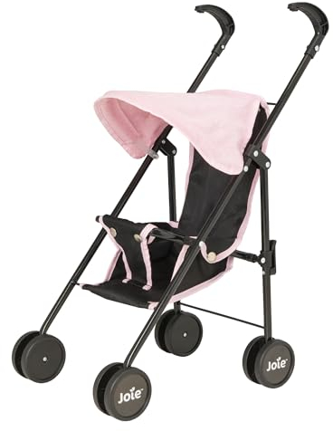 Joie Mini Puppenwagen | Kinderwagen in Schwarz & Pink | Baby Puppenwagen Spielzeug, klappbarer Buggy | Rollenspiel Puppen Buggy Kinderwagen | Alter: 3+