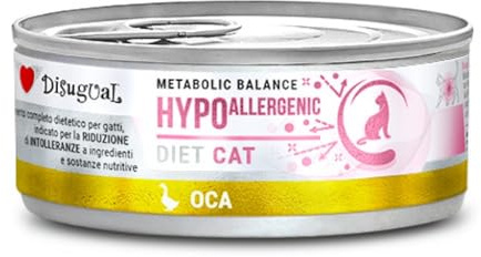 Disugual Dieta Lata Comida Húmeda para Gatos 12 Unidades x 85 Gr (Oca Hipoalergénico)