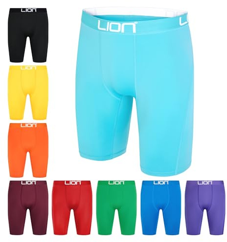 LION SPORTSWEAR Compression Shorts for Football & Sports – Multi-Purpose Base Layer for Men & Kids, Ideal for Gym, Training & Running - Sky Blue | Medium Kids