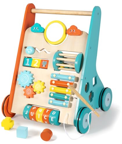 BAUTIA Wooden Baby Walker, Montessori Walker for Babies 12 Months, Push Walking Toys for 1 Year Old Learning to Walk