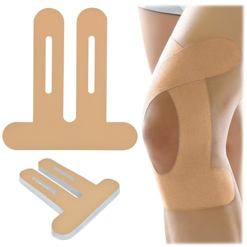 10pcs cintas kinesiologicas rodilla,kinesiotape Fácil de usar/material transpirable/170% elasticidad/4-7 días de agarre,Alivia el dolor de rodilla durante la práctica deportiva, ciclismo, (Beige)