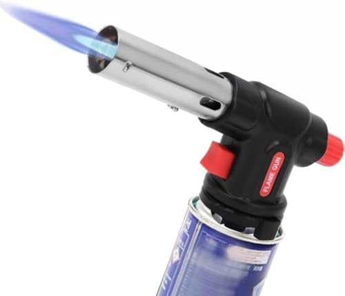Cannello da Cucina, Fiamma Ossidrica Portatile 1300°C, Torcia a Gas per Saldatura, Cannello a Gas Fai da Te con Fiamma Regolabile per Barbecue, Dessert, Campeggio, Saldatura (Cartuccia Gas No Inclusa)