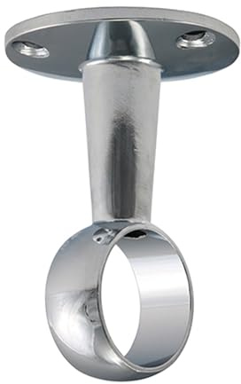 Round Rail 25mm Wardrobe Polished Chrome Hanging Tube Cut to Size + END SUPPORTS and SCREWS (Middle Support)