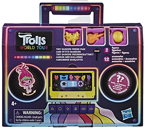 DREAMWORKS TROLLS World Tour Tiny Dancers Friend Pack Blind Box with 2 Tiny Dancers Miniature Toy Figures and 12 Accessories