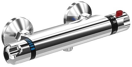 Thermostatic Bath Shower Mixer Tap Wall Mounted Shower Mixer Bar Chrome Brass Diverter Valve Anti Scald Tap Bathroom Accessory Intelligent Constant Temperature