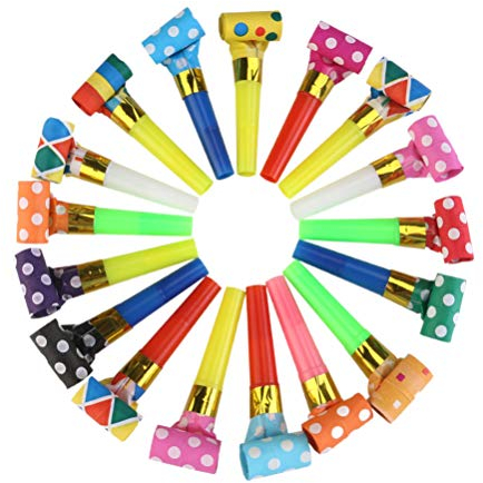 TOYANDONA 50 Stück Kinder Party Gebläse Lärm Maker Spielzeug Jubel Musikalische Blow Outs Neujahr Party Krachmacher Pfeife Spielzeug Party Gefälligkeiten (Zufällige Farbe)