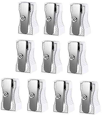 Cobee Einlochbleistiftspitzer, 10 Stück, aus Aluminiumlegierung, Mini-Anspitzer für Schulen und Büros