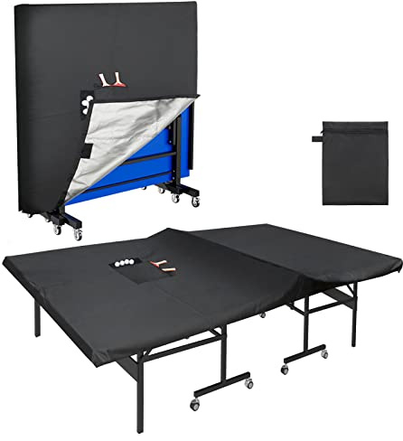 Coolrunner Ping Pong Table Cover - Waterproof Indoor & Outdoor, 420D Oxford Fabric for Folding & Flat Tables