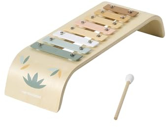 VERTBAUDET Holz-Xylophon für Kleinkinder FSC graugrün/Natur tansania