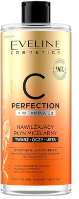 Eveline Cosmetics C-Perfection Hydratisierendes Mizellenwasser - Effektiver Entferner für wasserfestes Make-up mit Vitamin C & Hyaluronsäure, 500ml