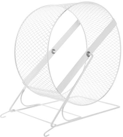 Yardwe Rueda Silenciosa para Correr de Hámster y Erizo de Hierro con Funcionamiento Seguro y Diseño Blanco para Ejercicio Tranquilo