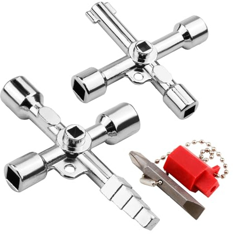 Chiave universale per armadietto, 2 pezzi, 4 pezzi, chiave a croce a 4 vie, chiave triangolare per acqua, elettricità, contatore elettrico, ascensori