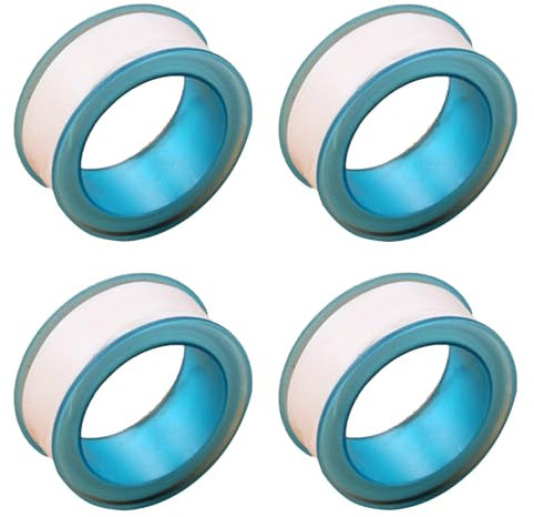 Dlicsy 4 Packs Plumbers Tape,PTFE Pipe Slealant Seal Teflon Tape,Waterproof PTFE Plumbing Repair Tape White Water Plumbers Thread Seal Tape Plumbing Joint Plumbing Teflon Tape(14mm*0.075mm*16M)