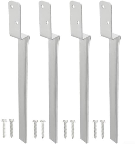 Eawfgtuw Kit d'ancrage au sol pour balançoires en bois, manchons en acier galvanisé robuste avec vis, installation facile, résistant aux intempéries, 520 x 60 mm